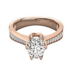 1.30 CTW Round Cut Solitaire With Accents Lab Grown Diamond Ring for Women