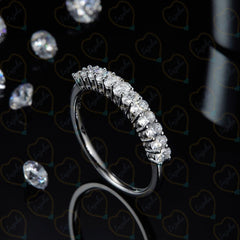 2.50 TCW Oval Cut Eternity Lab Grown Diamond Ring for Women