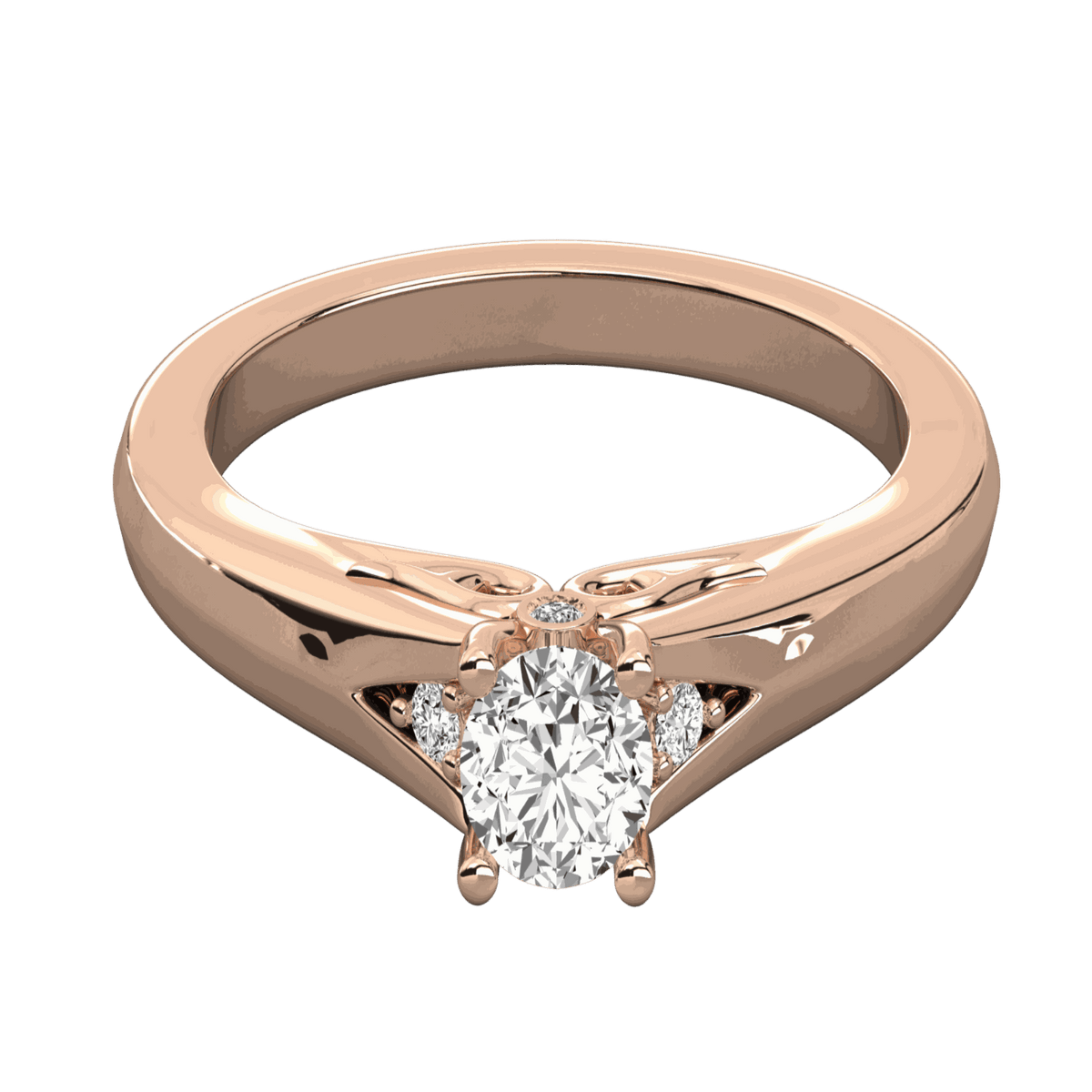 1.00 TCW Round Cut 3 Stone Lab Grown Diamond Ring for Women