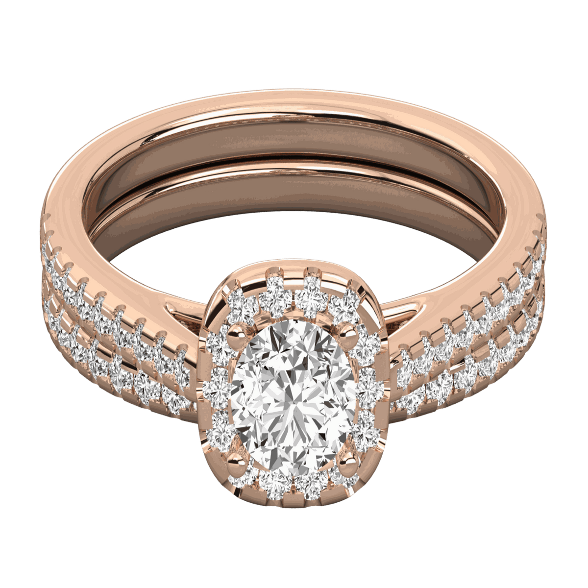 1.00 TCW Round Cut Bridal Set Lab Grown Diamond Ring for Women