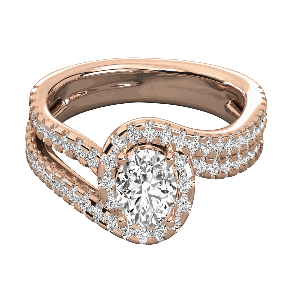 1.00 TCW Round Cut Twisted Lab Grown Diamond Ring for Women