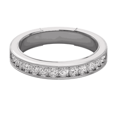 1.60 CTW Round Cut Half Eternity Lab Grown Diamond Ring for Women