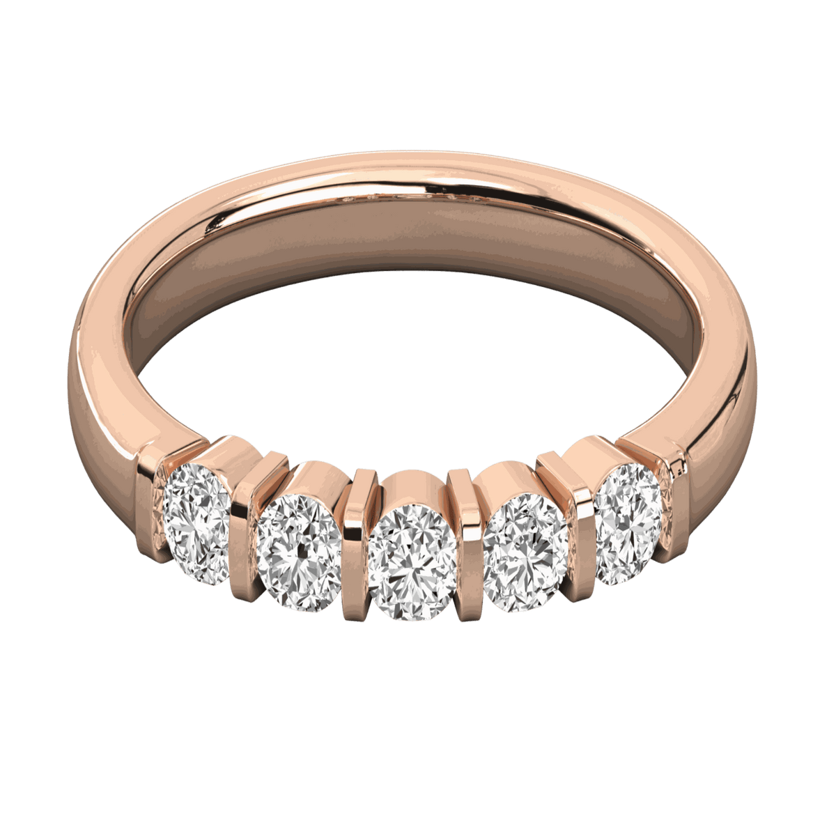 2.50 CTW Round Cut 5 Stone Lab Grown Diamond Ring for Women