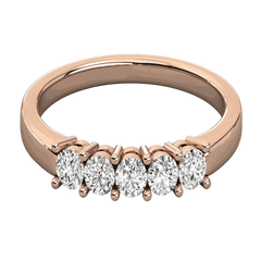 1.30 TCW Round Cut 5 Stone Lab Grown Diamond Ring for Women