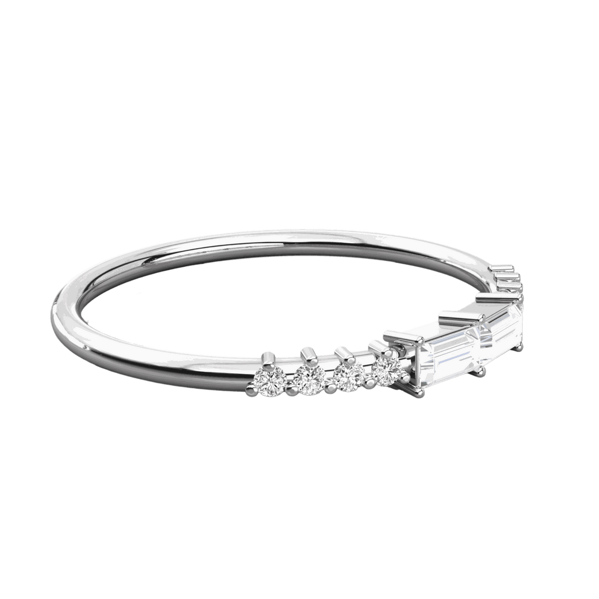 Round Cut Solitaire With Accents Lab Grown Diamond Ring for Women