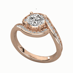 1.00 TCW Round Cut Halo Lab Grown Diamond Ring for Women