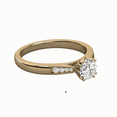 1.00 CTW Round Cut Solitaire With Accents Lab Grown Diamond Ring for Women