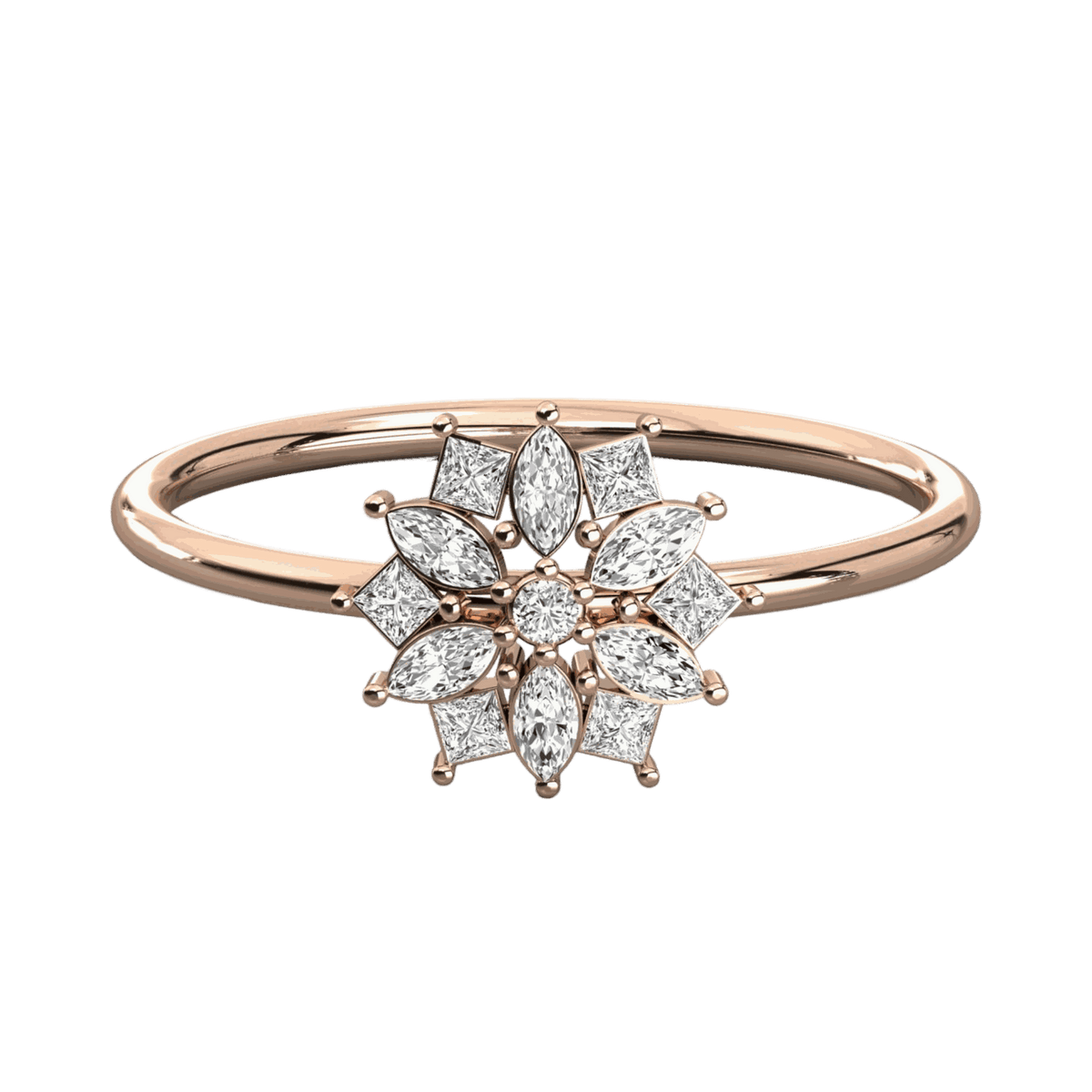 Round Cut Unique Lab Grown Diamond Ring for Women