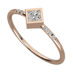 Top view 0.40 CTW Princess Cut Solitaire With Accents Lab Grown Diamond Ring, Diamond Ring, 0.40 CT Princess Cut RIng, Lab Diamond Ring