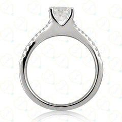 2.00 TCW Round Cut Split Shank Lab Grown Diamond Ring for Women