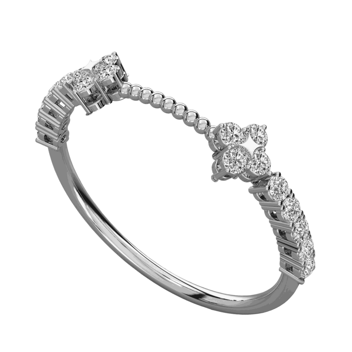 0.60 CTW Round Cut Unique Lab Grown Diamond Ring for Women