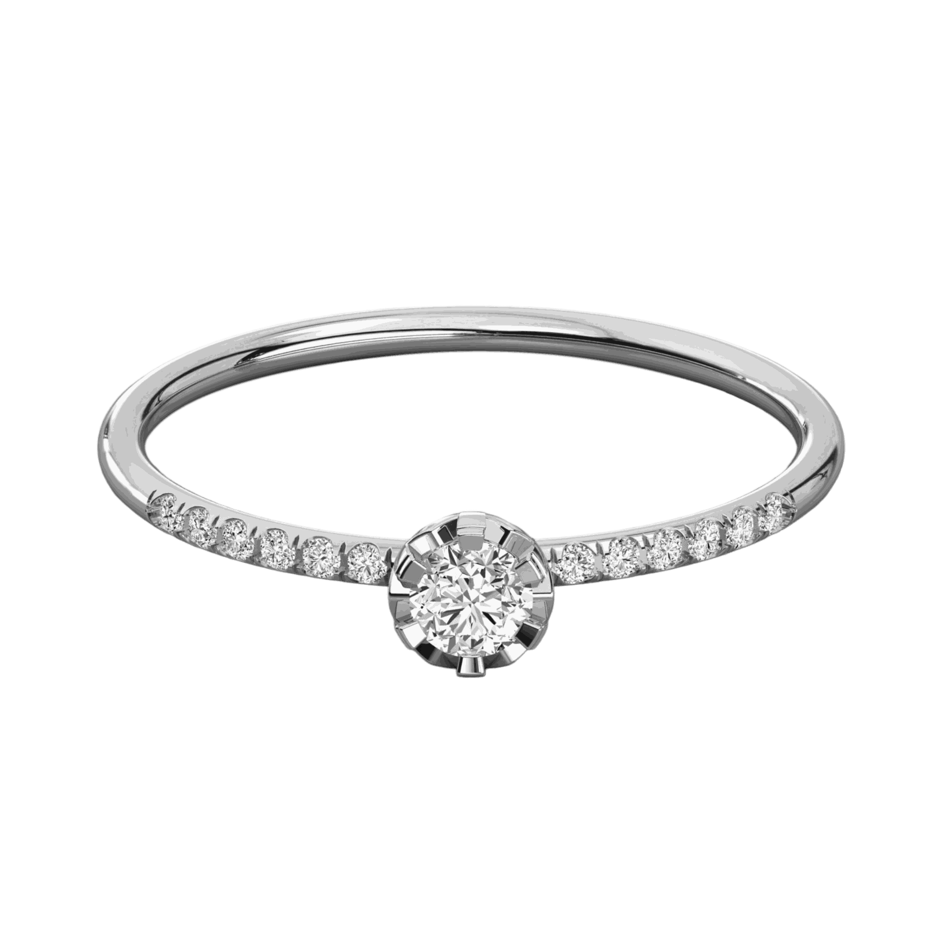 0.30 CTW Round Cut Solitaire With Accents Lab Grown Diamond Ring, diamond ring, ring , solitaire ring, Lab Grown Diamond Ring, Round Cut Diamond Ring