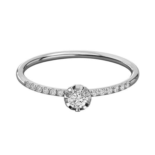 0.30 CTW Round Cut Solitaire With Accents Lab Grown Diamond Ring, diamond ring, ring , solitaire ring, Lab Grown Diamond Ring, Round Cut Diamond Ring