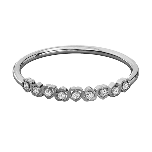 Round Cut Half Eternity Lab Grown Diamond Ring for Women