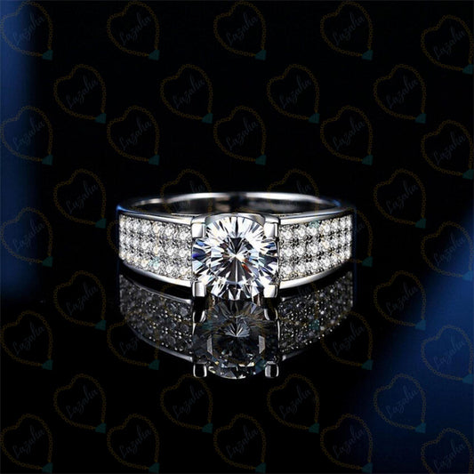 1.00 TCW Round Cut Halo Lab Grown Diamond Ring for Women