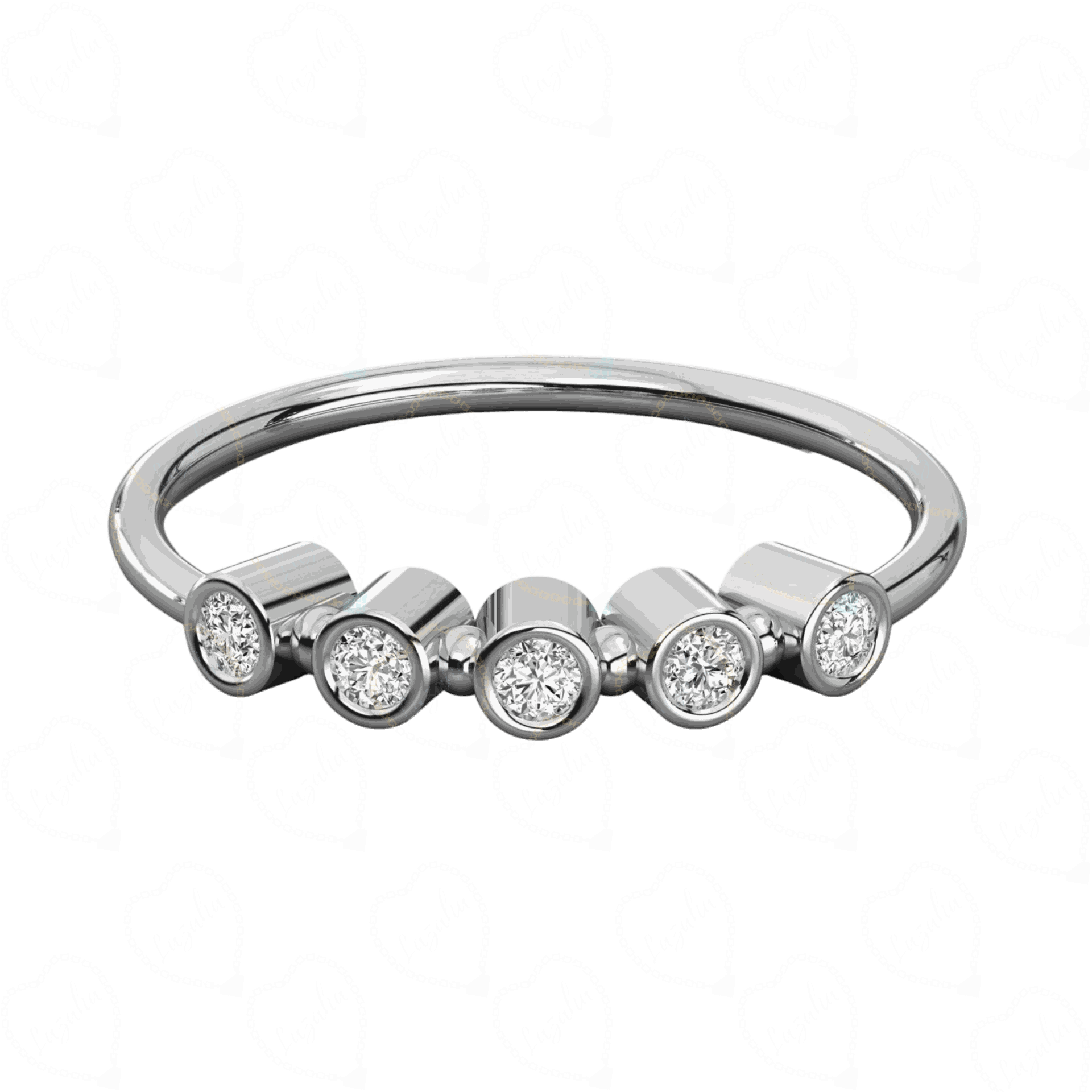 0.30 CT Round Cut Half Eternity Ring