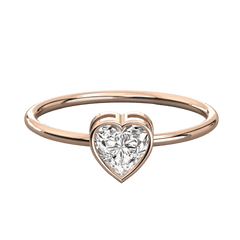 1.00 CTW Heart Cut Solitaire Lab Grown Diamond Ring for Women