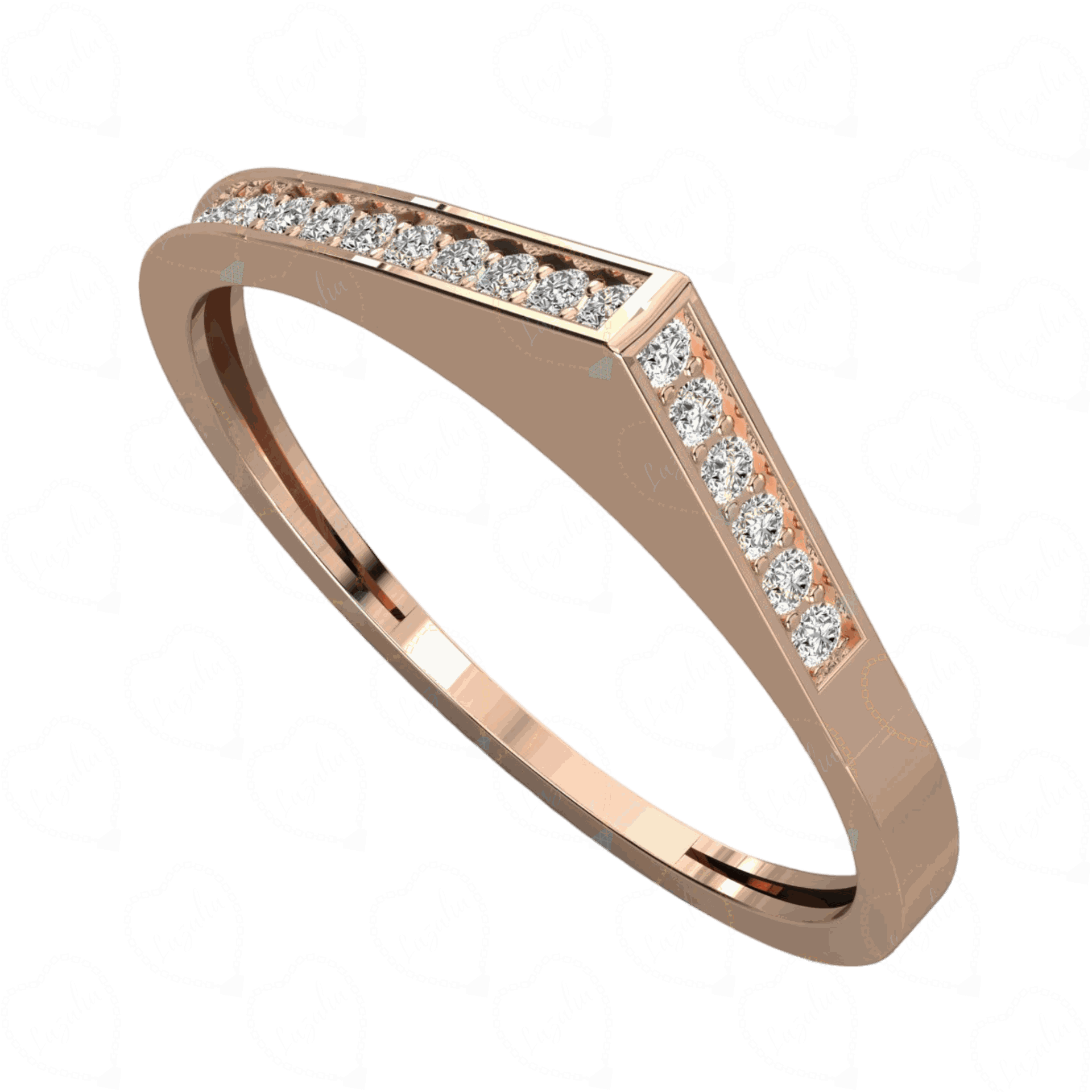 Top view 0.30 CTW Round Cut Unique Lab Grown Diamond Ring, Rose Gold diamond Ring, Diamond, Diamond ring, 0.30 CT Round cut ring