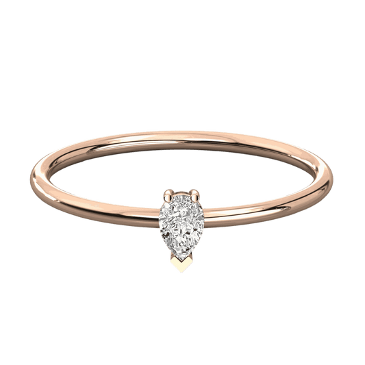 0.50 CTW Pear Cut Solitaire Lab Grown Diamond Ring for Women