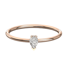 0.50 CTW Pear Cut Solitaire Lab Grown Diamond Ring for Women