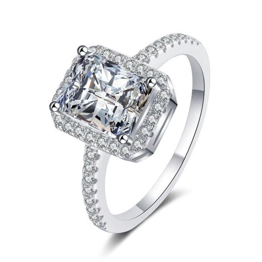 0.50 TCW Round Cut Halo Lab Grown Diamond Ring for Women