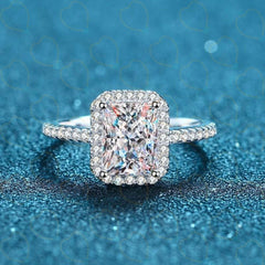 0.50 TCW Round Cut Halo Lab Grown Diamond Ring for Women