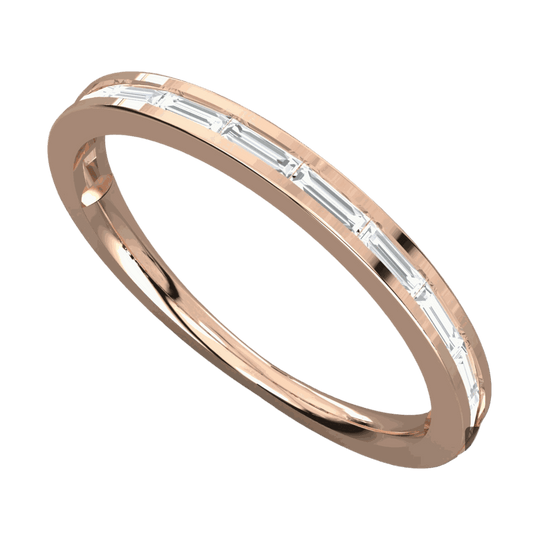 1.00 CTW Baguette Cut-Half Eternity Lab-Grown Diamond Ring for Women by Lazaha