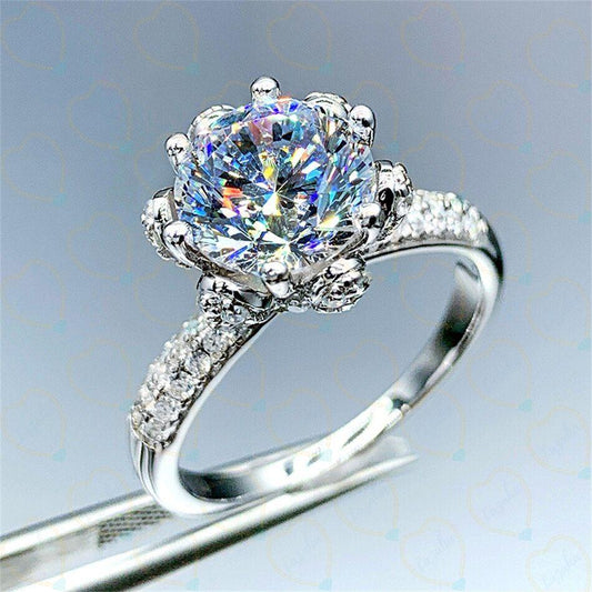 1.00 TCW Round Cut Hidden Halo Lab Grown Diamond Ring for Women