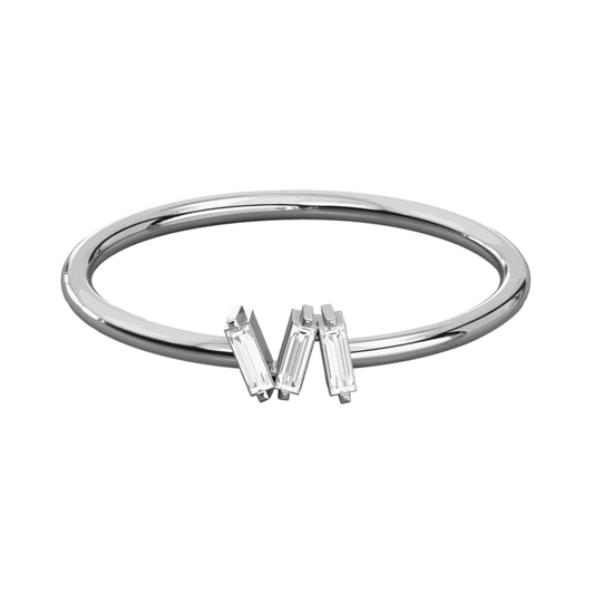 Baguette Cut 3 Stone Lab Grown Diamond Ring for Women