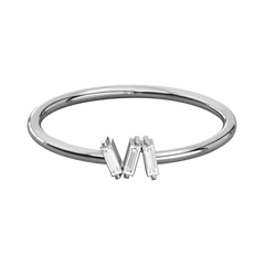 Baguette Cut 3 Stone Lab Grown Diamond Ring for Women