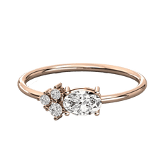 0.50 CTW Oval Cut Unique Lab Grown Diamond Ring for Women