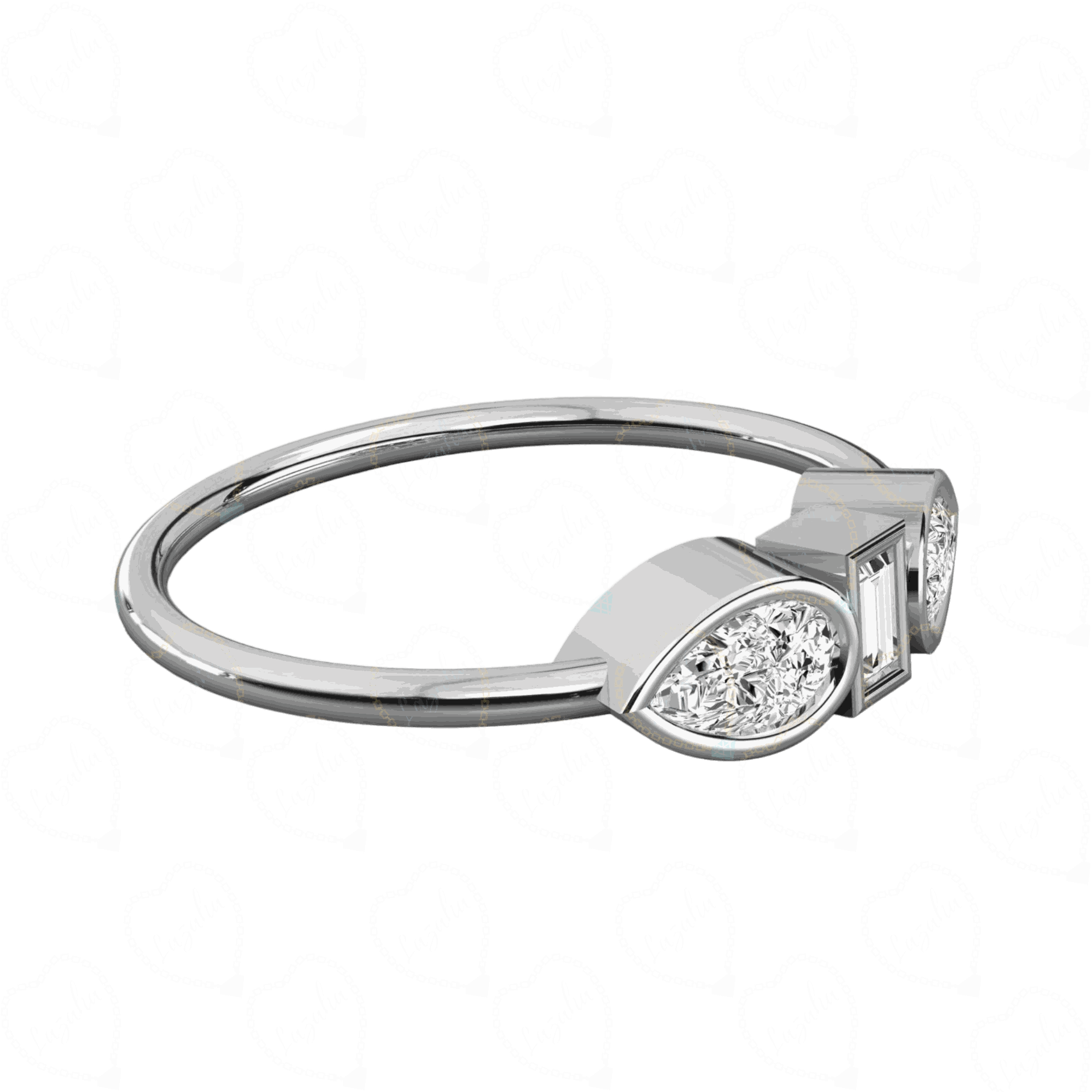 0.30 TCW Baguette Cut 3 Stone Lab Grown Diamond Ring, 0.30 CT Baguette Cut Ring, luxury Diamond Ring, 3 Stone Diamond Ring, Lab Diamond Ring