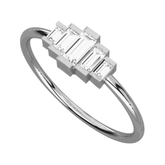 Baguette Cut 5 Stone Lab Grown Diamond Ring for Women