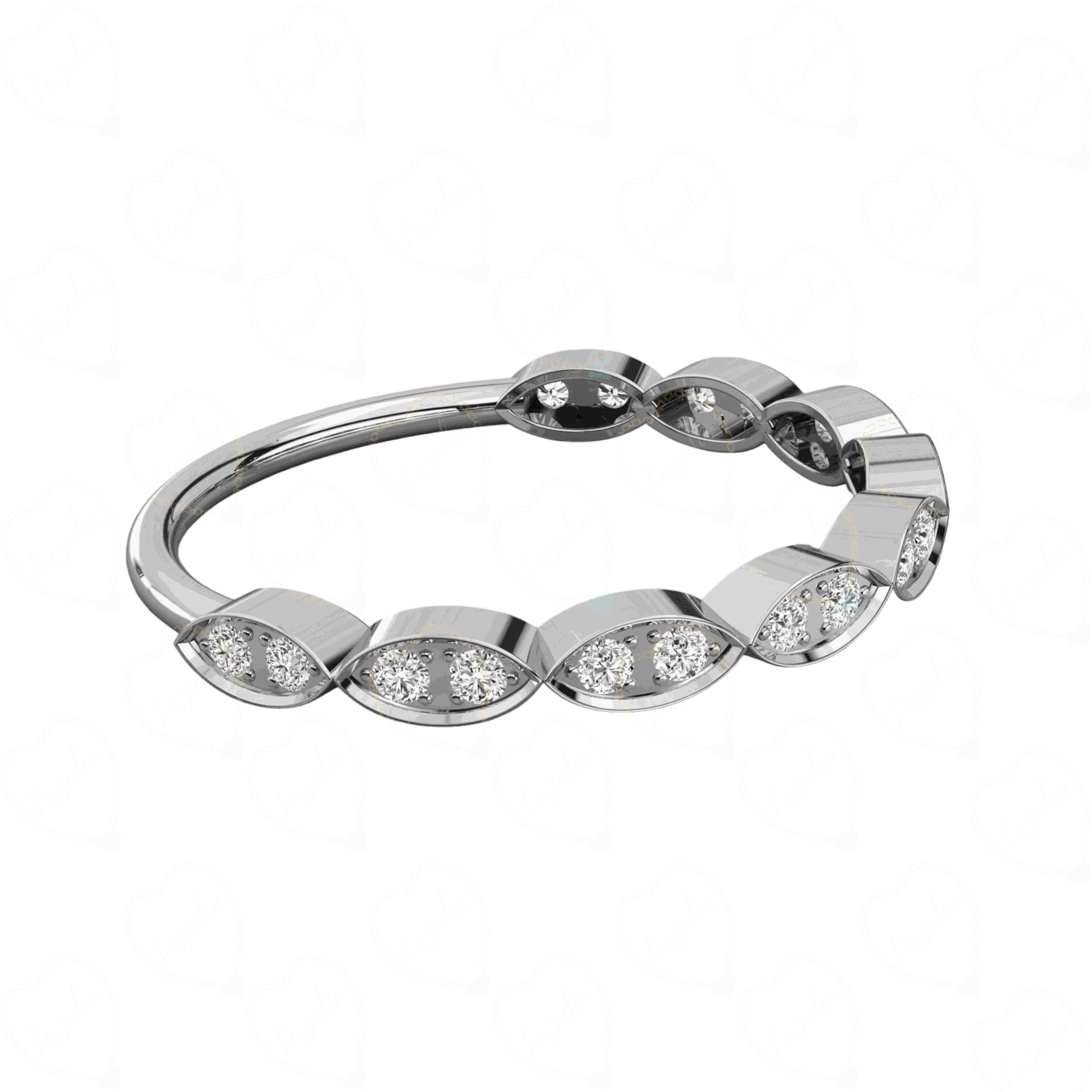 0.30 CT Round Cut Half Eternity Lab Diamond Ring