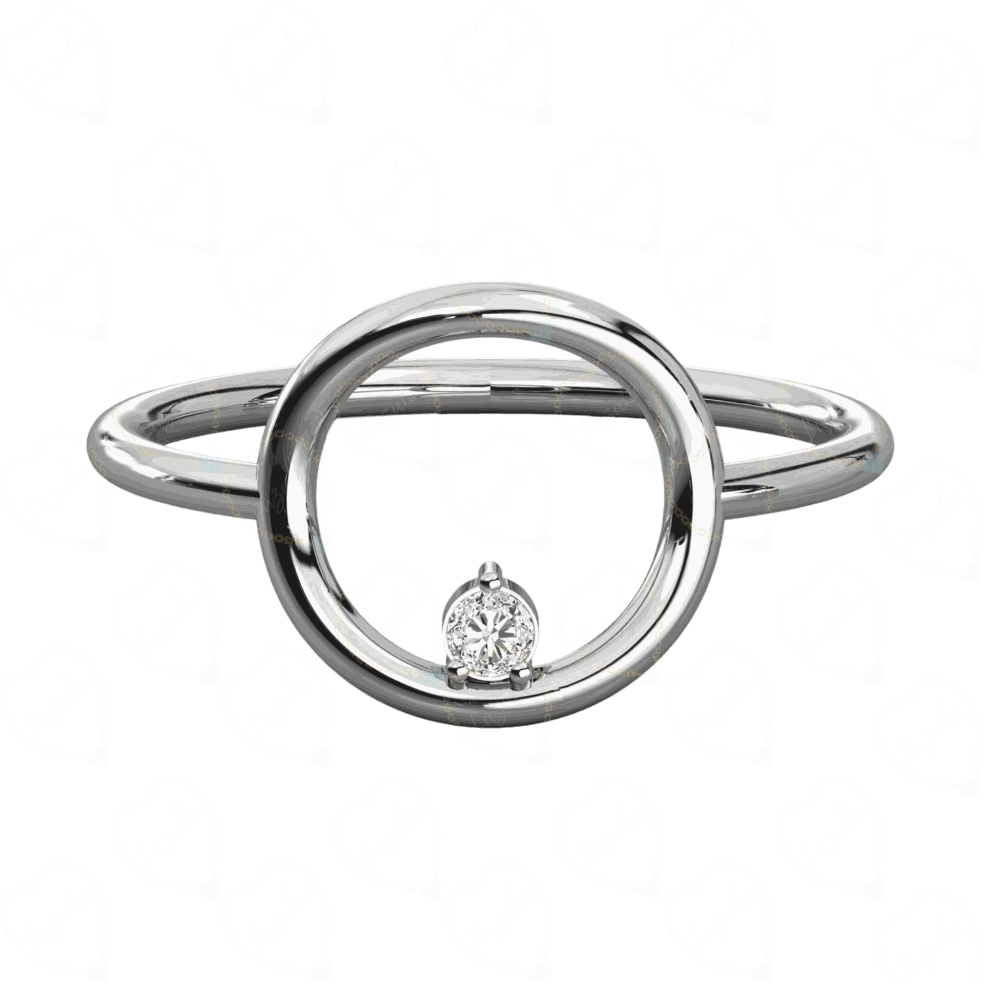 View 0.10 CT Top White Gold Lab Diamond Ring