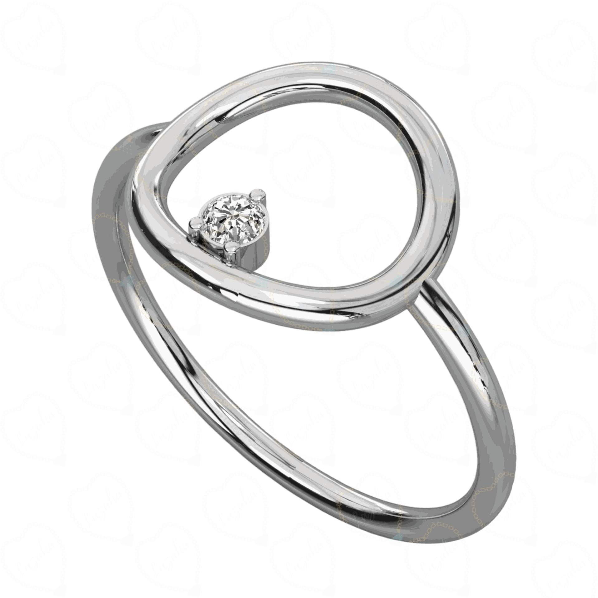 View 0.10 CT White Gold Top-side Lab Diamond Ring