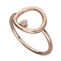 Top View  0.10 CT Rose Gold Lab Diamond Ring