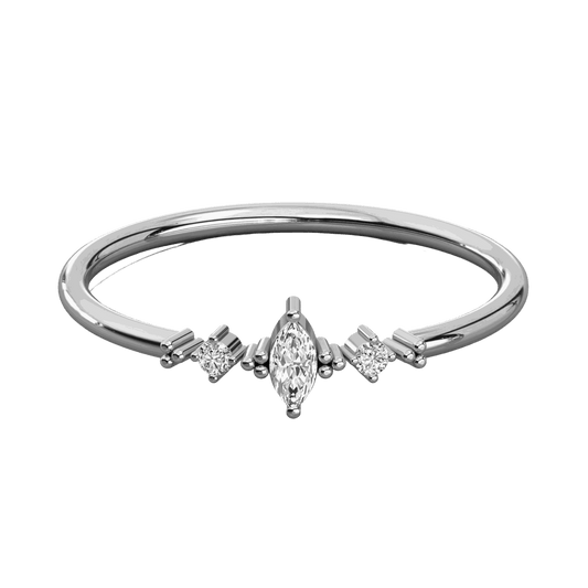 Marquise Cut 3 Stone Lab Grown Diamond Ring for Women