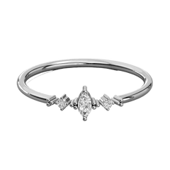 Marquise Cut 3 Stone Lab Grown Diamond Ring for Women