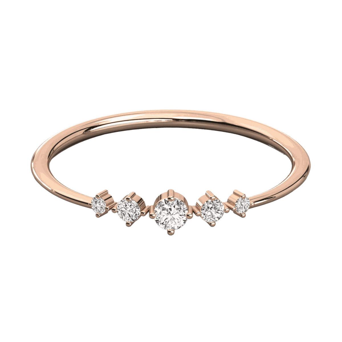 Round Cut 5 Stone Lab Grown Diamond Ring for Women