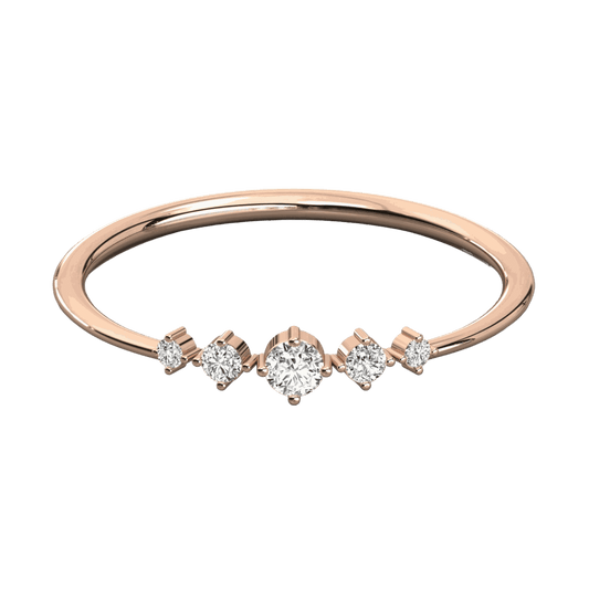 Round Cut 5 Stone Lab Grown Diamond Ring for Women