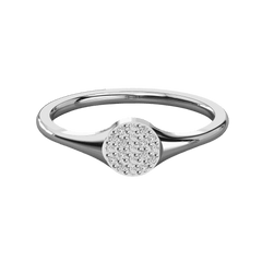 Anello con diamante Halo Lab Grown taglio rotondo per donna