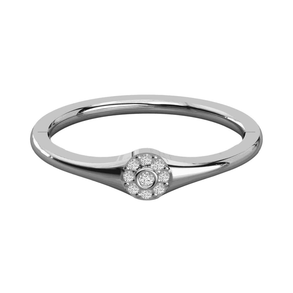 Anello con diamante Halo Lab Grown taglio rotondo per donna