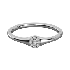 Anello con diamante Halo Lab Grown taglio rotondo per donna