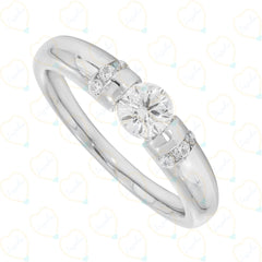 1.00 CTW Round Cut 7 Stone Lab Grown Diamond Ring for Women