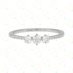 0.50 CTW Cushion Cut Half Eternity Lab Grown Diamond Ring for Women