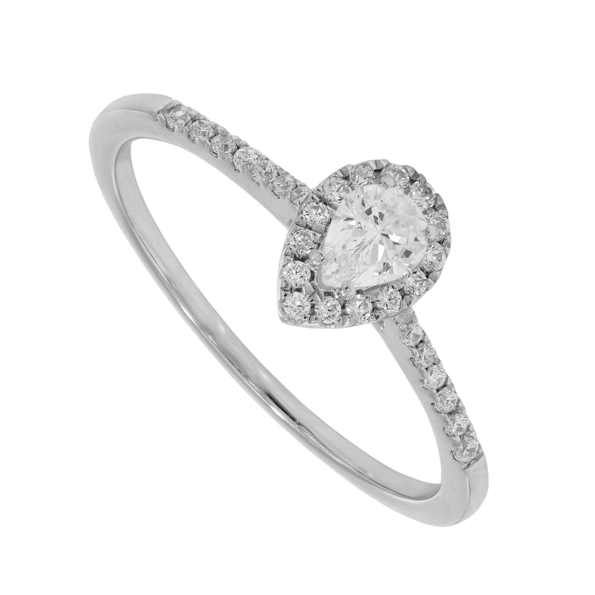 1.20 CTW Pear Cut Halo Lab Grown Diamond Ring for Women