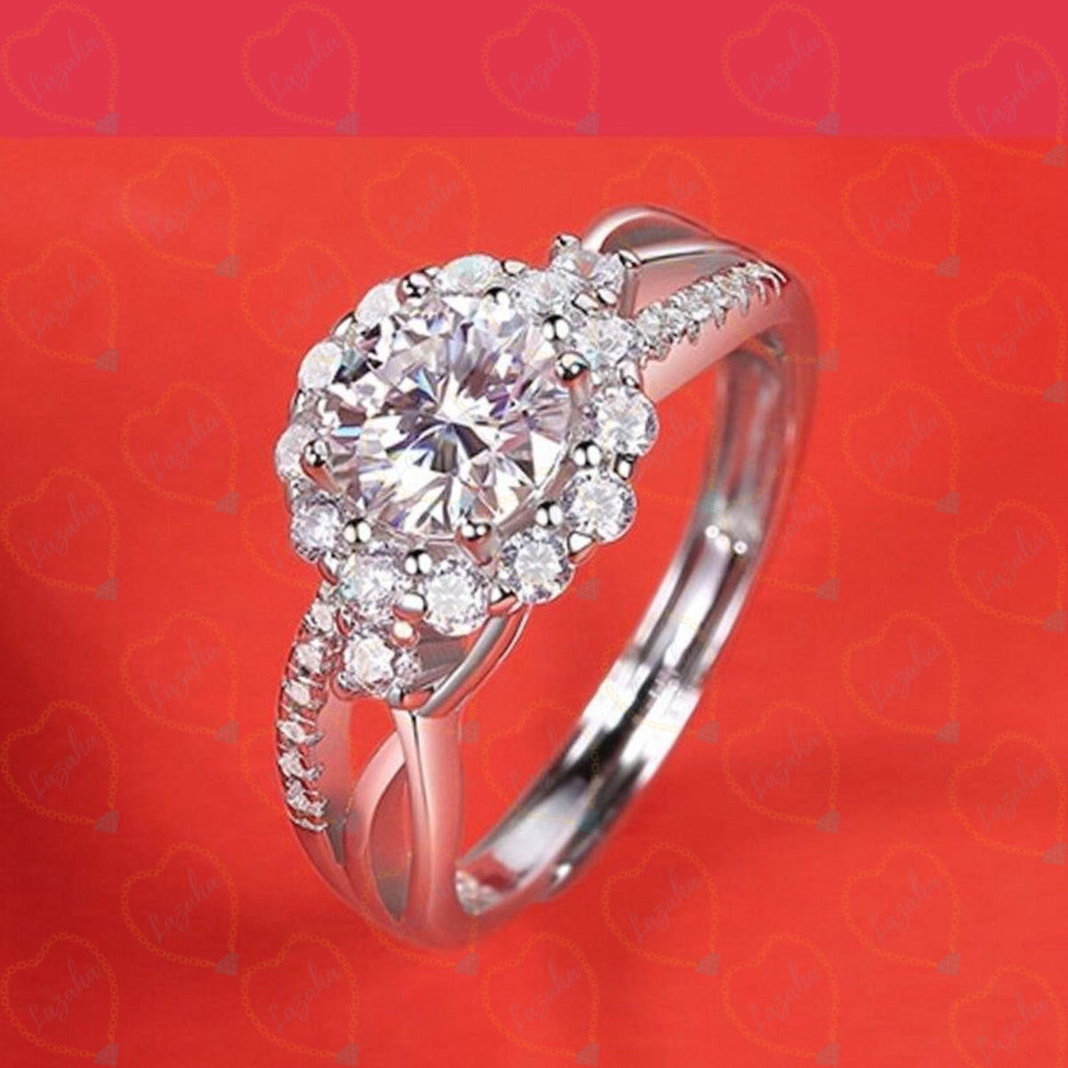 1.00 TCW Round Cut Twisted Lab Grown Diamond Ring for Women