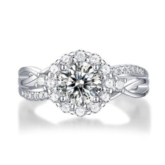 1.00 TCW Round Cut Twisted Lab Grown Diamond Ring for Women