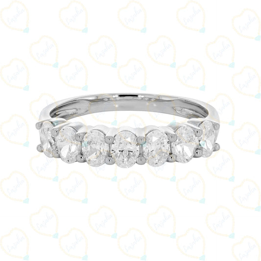 3.50 CTW Oval Cut Half Eternity Lab Grown Diamond Ring for Women